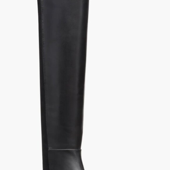 Stuart Weitzman 5050 Bold Logo Boot, black leather, size 9 - Picture 4 of 7